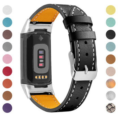 Fitbit Charge 5 6 Leather Strap - Stylish and Comfortable BandsCo Straps