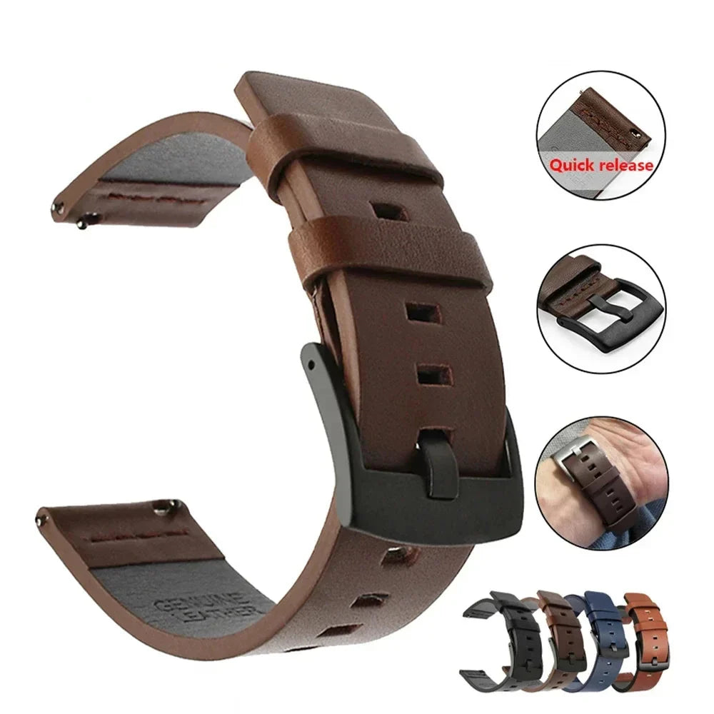 COROS Leather Quick Release Watch Band for Smartwatch Premium Strap BandsCo Straps