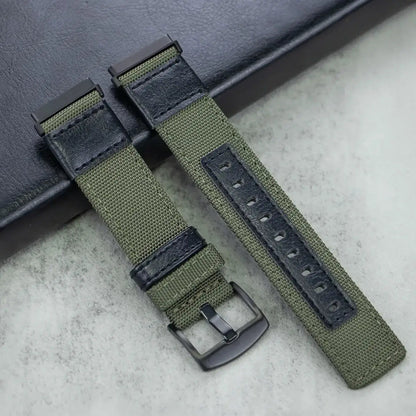 Fitbit Versa & Sense Nylon Leather Band - Versatile Style BandsCo Straps