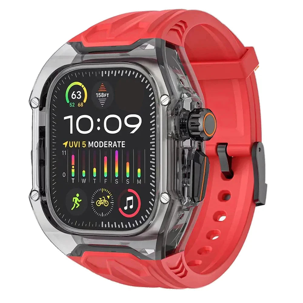 Transparent Armor Mod Kit for Apple Watch Ultra - Rugged Clear Case & TPU Sport Band Wristwatchstraps.co