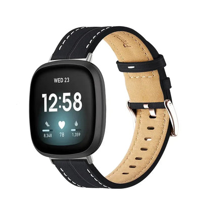 Fitbit Versa & Sense Leather Band - Premium Comfort BandsCo Straps