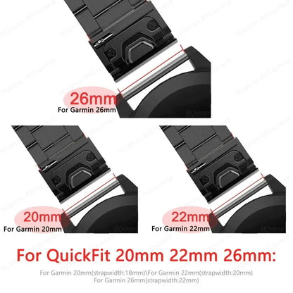 Garmin Stainless Steel Strap - Durable QuickFit Bracelet BandsCo Straps