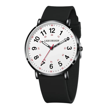Women's Pink Silicone Watch Large Dial Rose Gold Minimal BandsCo Straps