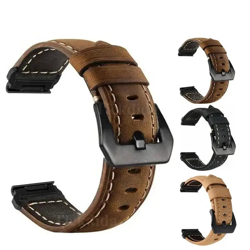Garmin Leather Band - Soft, Comfortable, QuickFit Design BandsCo Straps