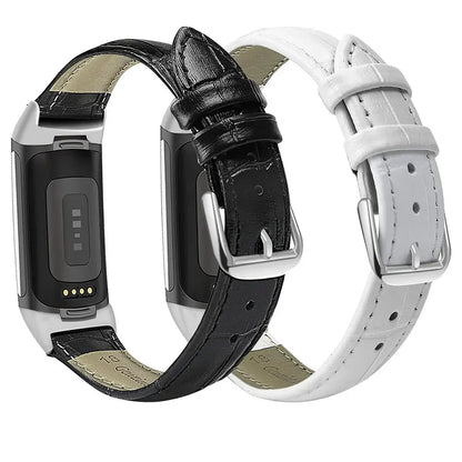 Fitbit Charge 6 5 4 3 Leather Band - Premium Classic Style BandsCo Straps