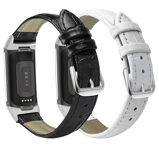Fitbit Charge 6 5 4 3 Leather Band - Premium Classic Style BandsCo Straps