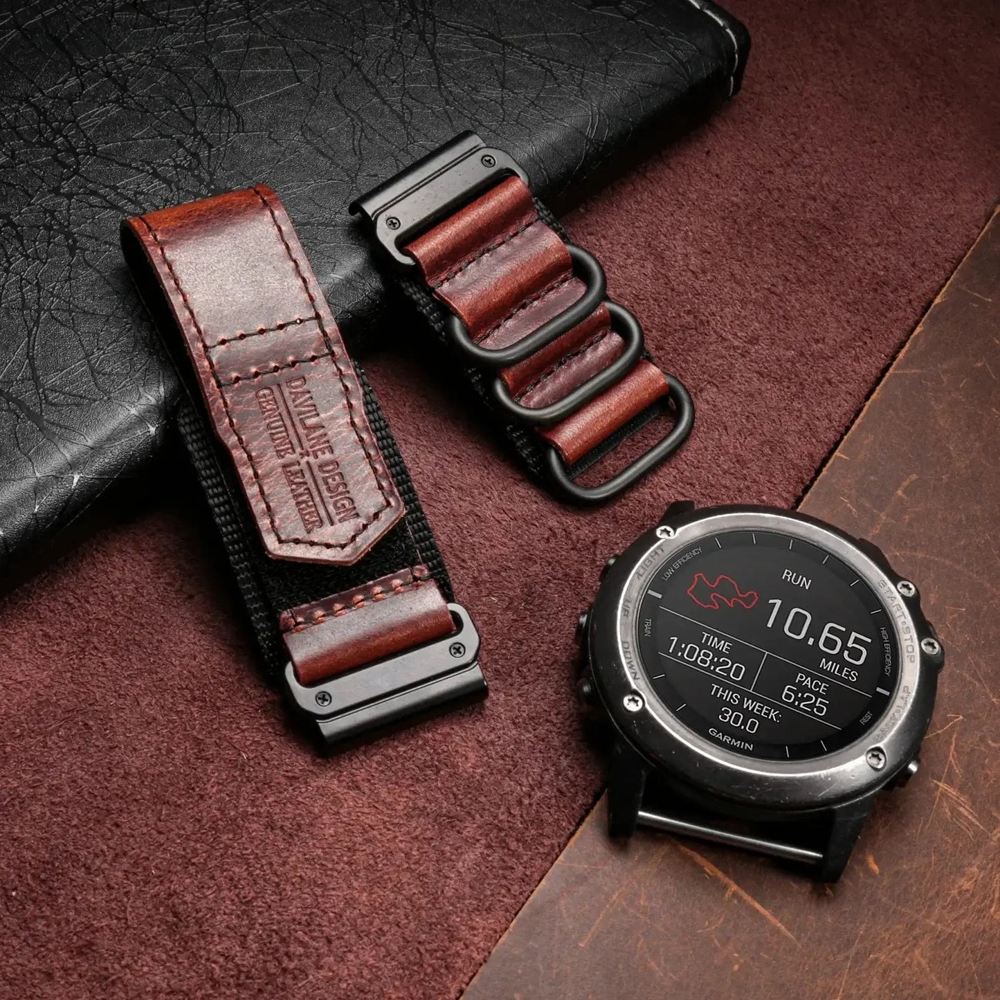 Genuine Leather Garmin Watch Strap - QuickFit Stylish Band BandsCo Straps