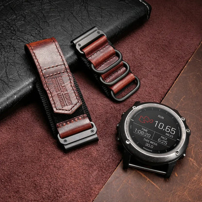 Genuine Leather Garmin Watch Strap - QuickFit Stylish Band BandsCo Straps