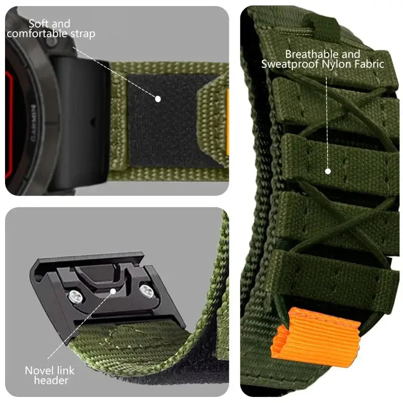 Garmin Nylon Velcro Band - Durable Breathable Strap BandsCo Straps