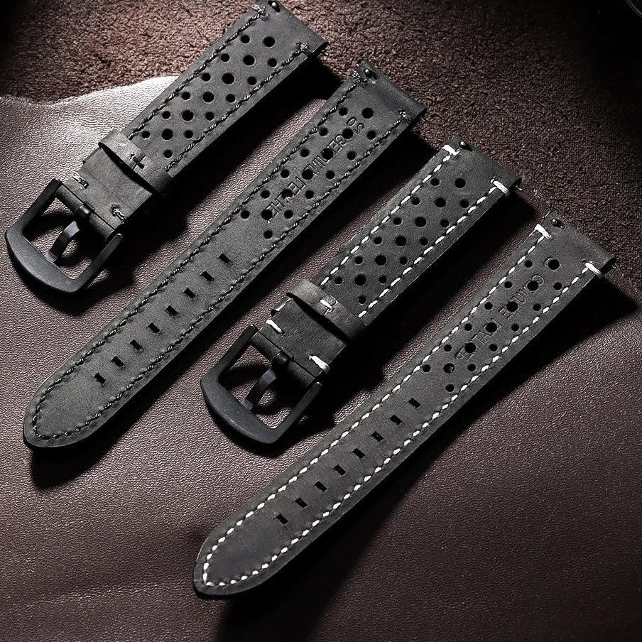 OnePlus Watch Band Quick Release Leather Strap Vintage Brown Wristband BandsCo Straps