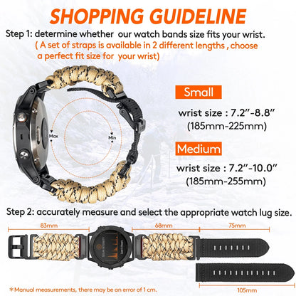 Garmin Paracord Watch Band Strap - Durable Sports Design BandsCo Straps