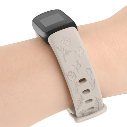 Fitbit Luxe TPU Flower Engraved Band - Soft and Comfortable BandsCo Straps