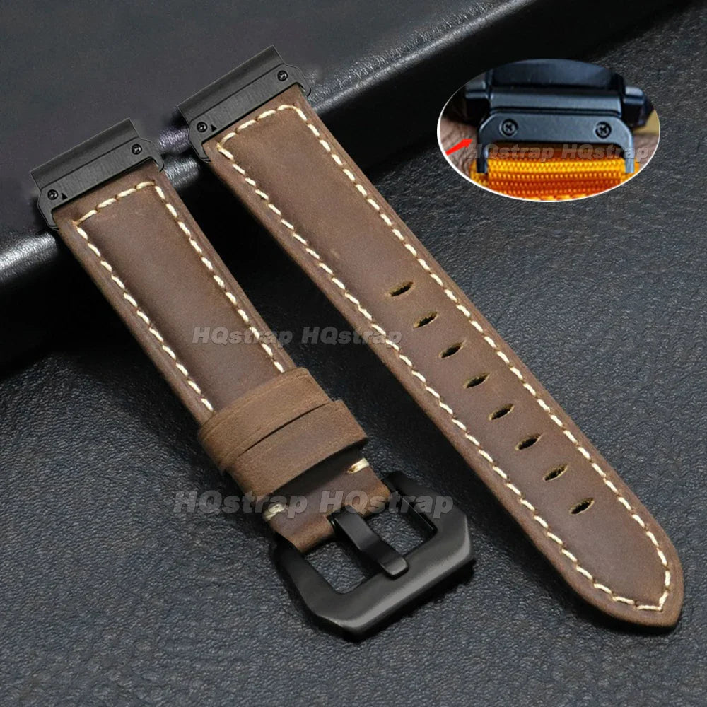 Garmin Vintage Leather Strap - Classic and Comfortable Band BandsCo Straps