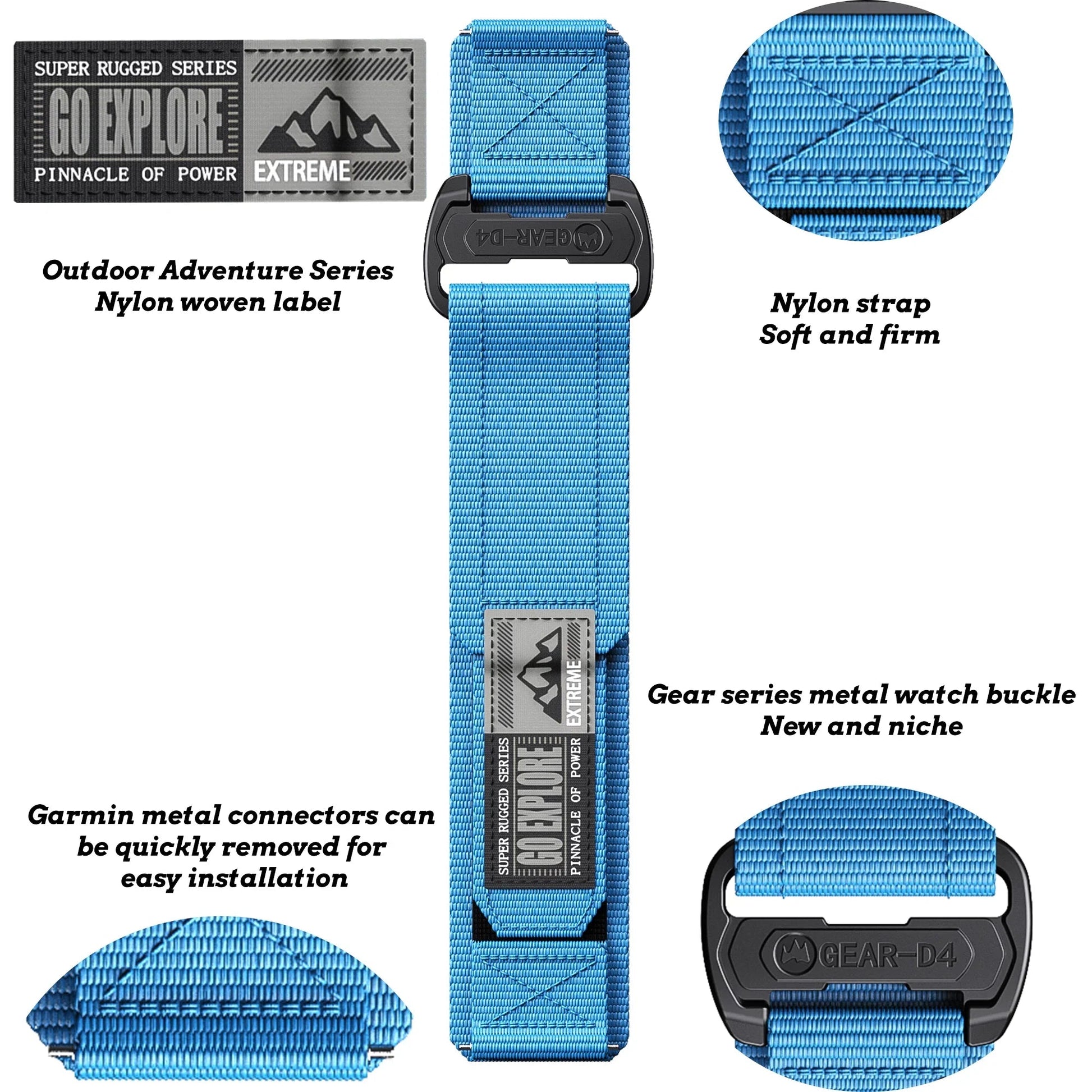 COROS Watch Band Nylon Replacement Strap, Unisex, Adjustable BandsCo Straps