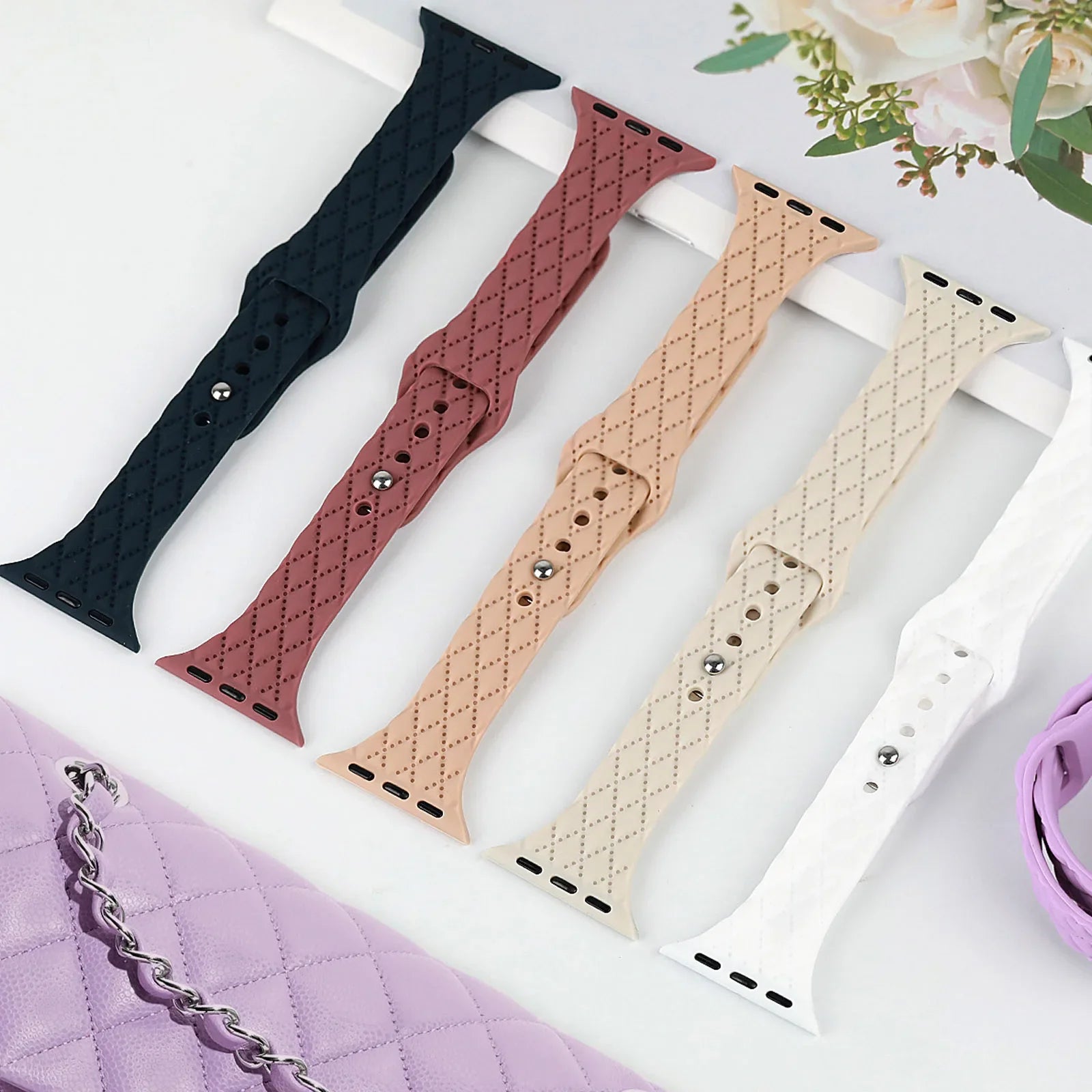 Apple Watch Silicone Strap - Slim Engraved Comfort Fit BandsCo Straps