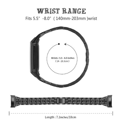 Fitbit Charge 5 6 Metal Band - Stylish Diamond Strap BandsCo Straps