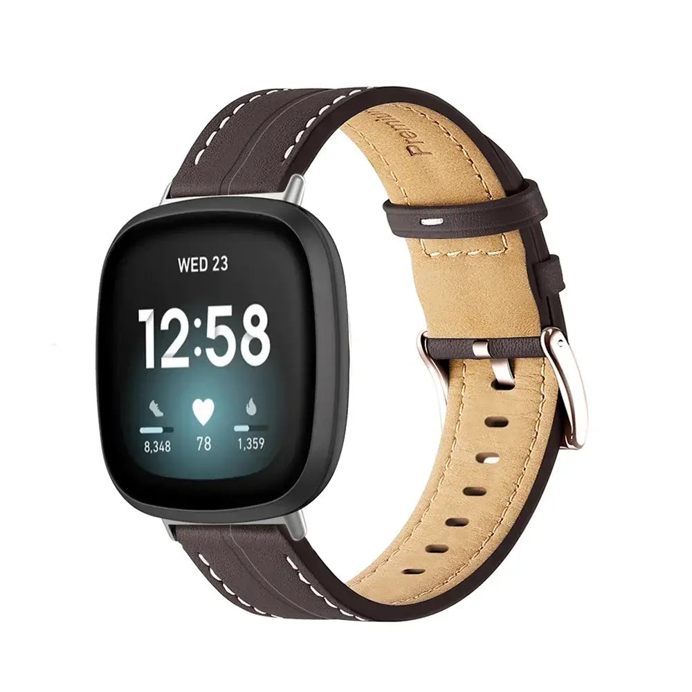 Fitbit Versa & Sense Leather Band - Premium Comfort BandsCo Straps