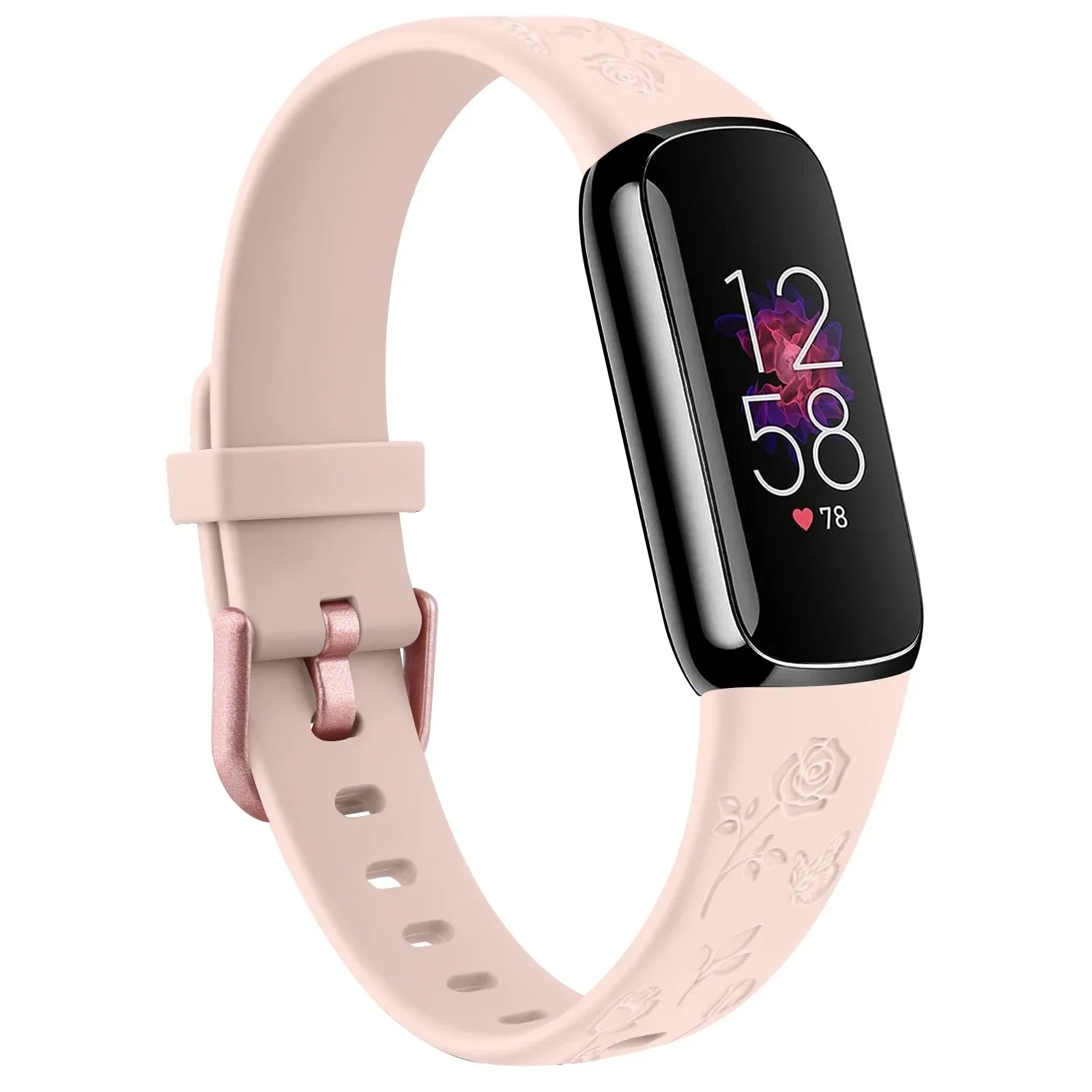 Fitbit Luxe TPU Flower Engraved Band - Soft and Comfortable BandsCo Straps