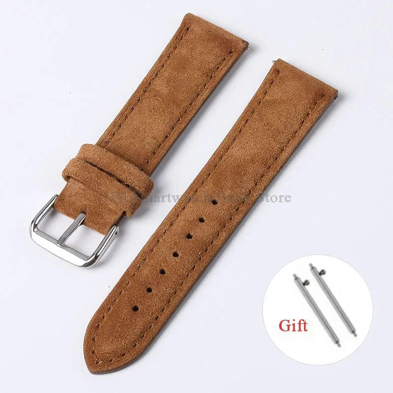 Amazfit Leather Watch Strap Vintage Suede Quick Release - Handmade Stitching BandsCo Straps