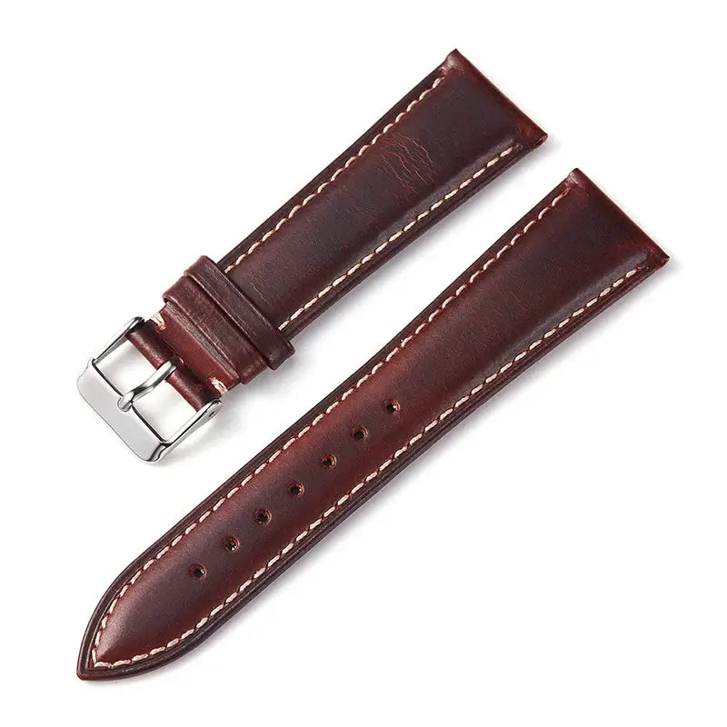 Amazfit Band Vintage Oil Wax Leather Watch Strap Cowhide Buckle BandsCo Straps