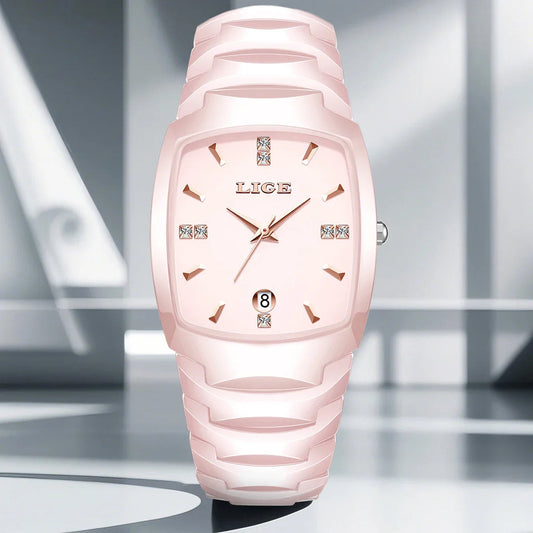 Women's Rose Gold Stainless Steel Luminous Date Slim Watch BandsCo Straps