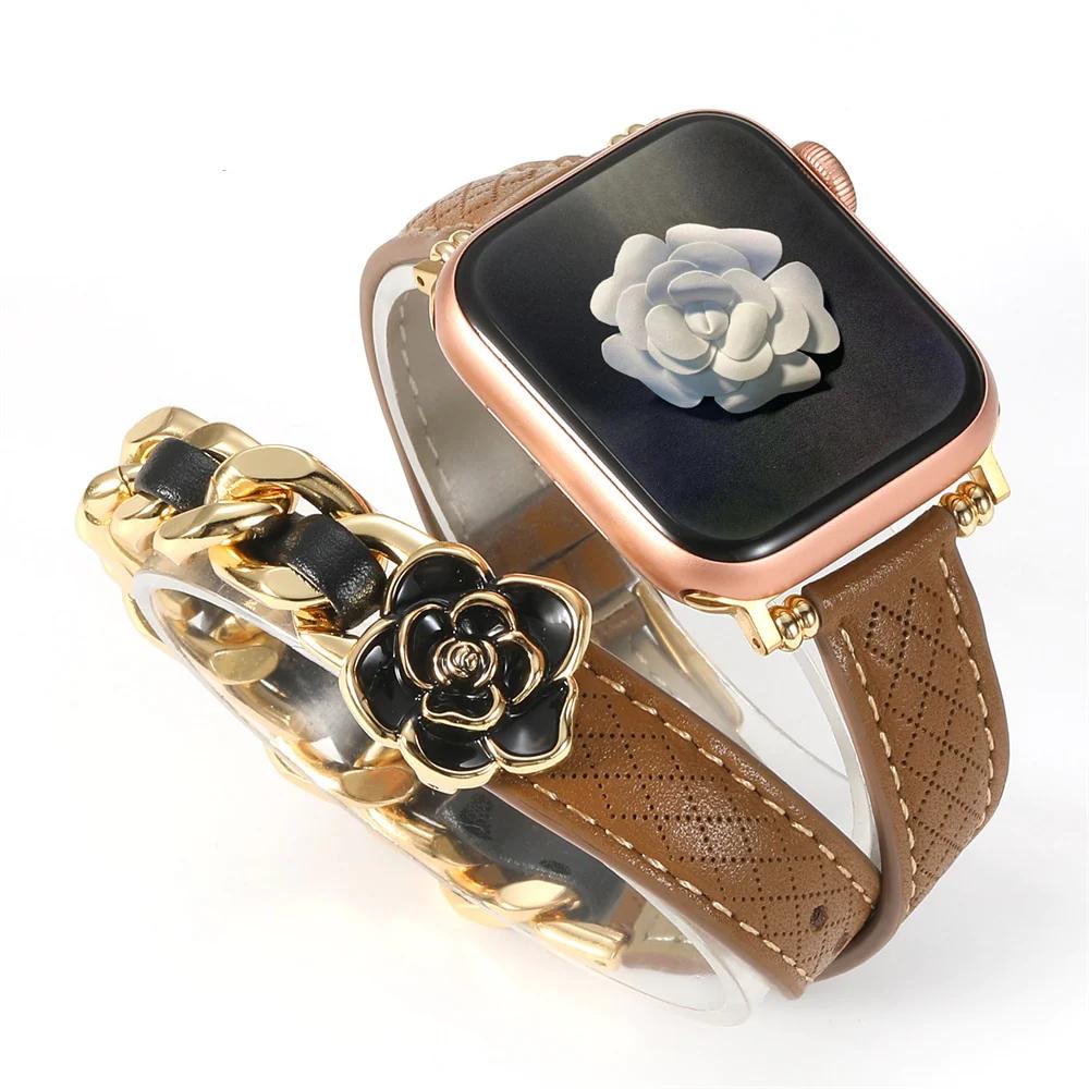 Vogue Wrap Genuine Leather Double Wrap for Apple Watch Band - Wristwatchstraps.co