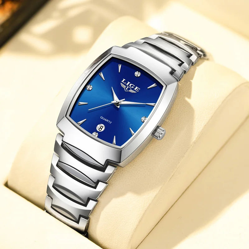 Women's Stainless Steel Rectangular Quartz Dress Watch BandsCo Straps