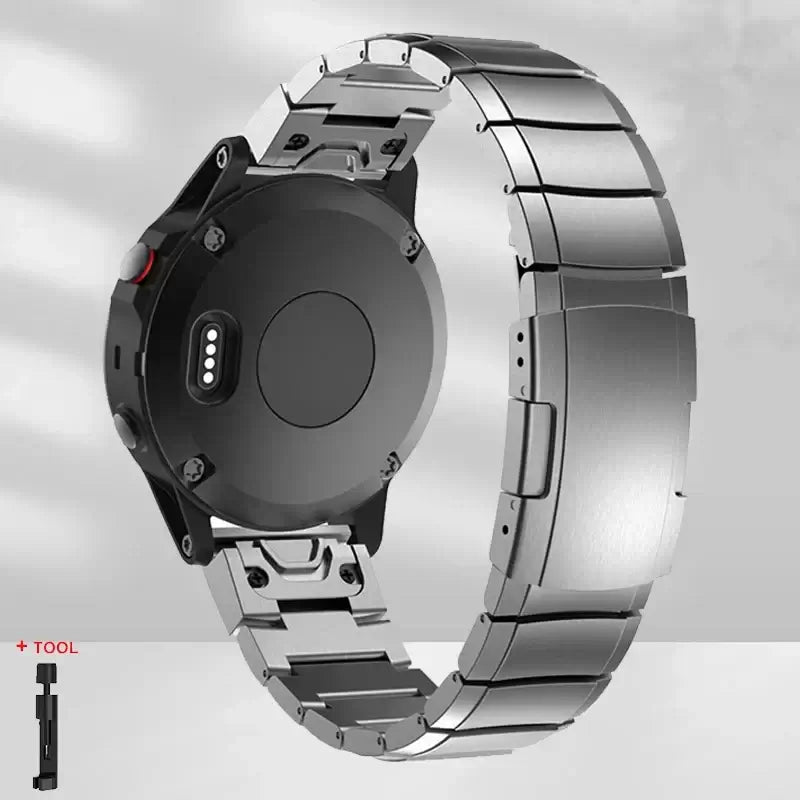 Garmin Steel Band - Modern QuickFit Design Strap BandsCo Straps