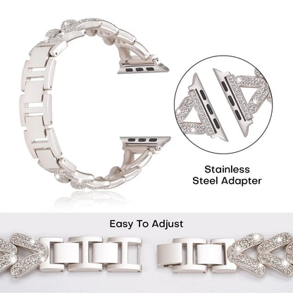 Apple Watch Stainless Steel Band - Sparkly Crystal Design BandsCo Straps