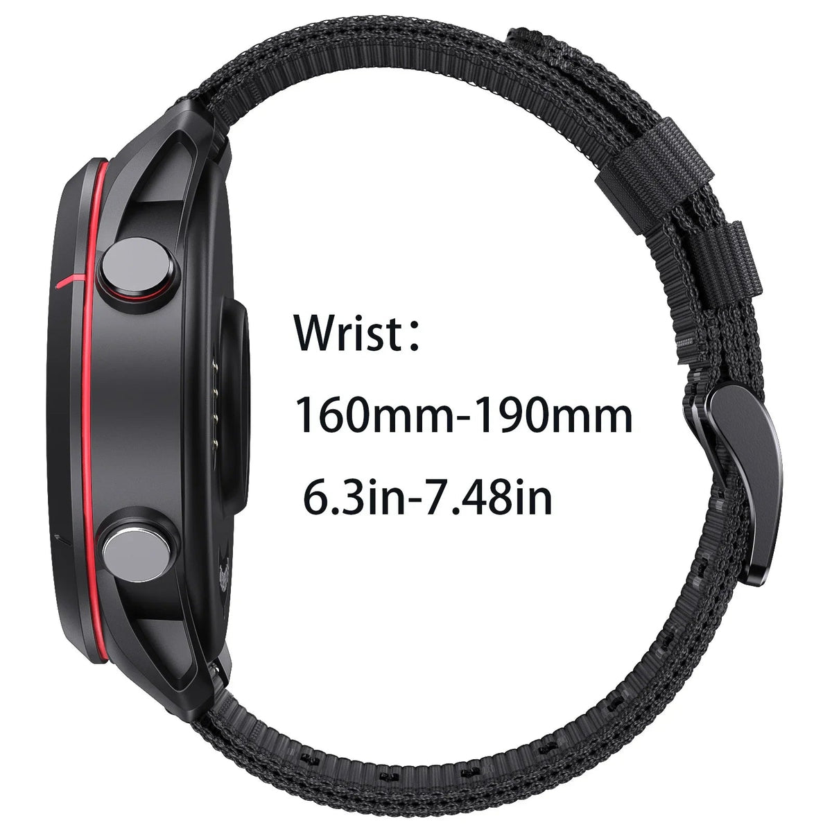 COROS PACE & APEX Ribbed Nylon Band with Black Buckle BandsCo Straps