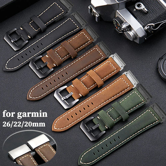 Garmin Vintage Leather Strap - Classic and Comfortable Band BandsCo Straps