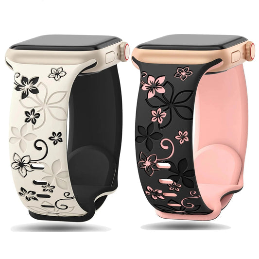 Apple Watch Silicone Strap - Floral Designs BandsCo Straps