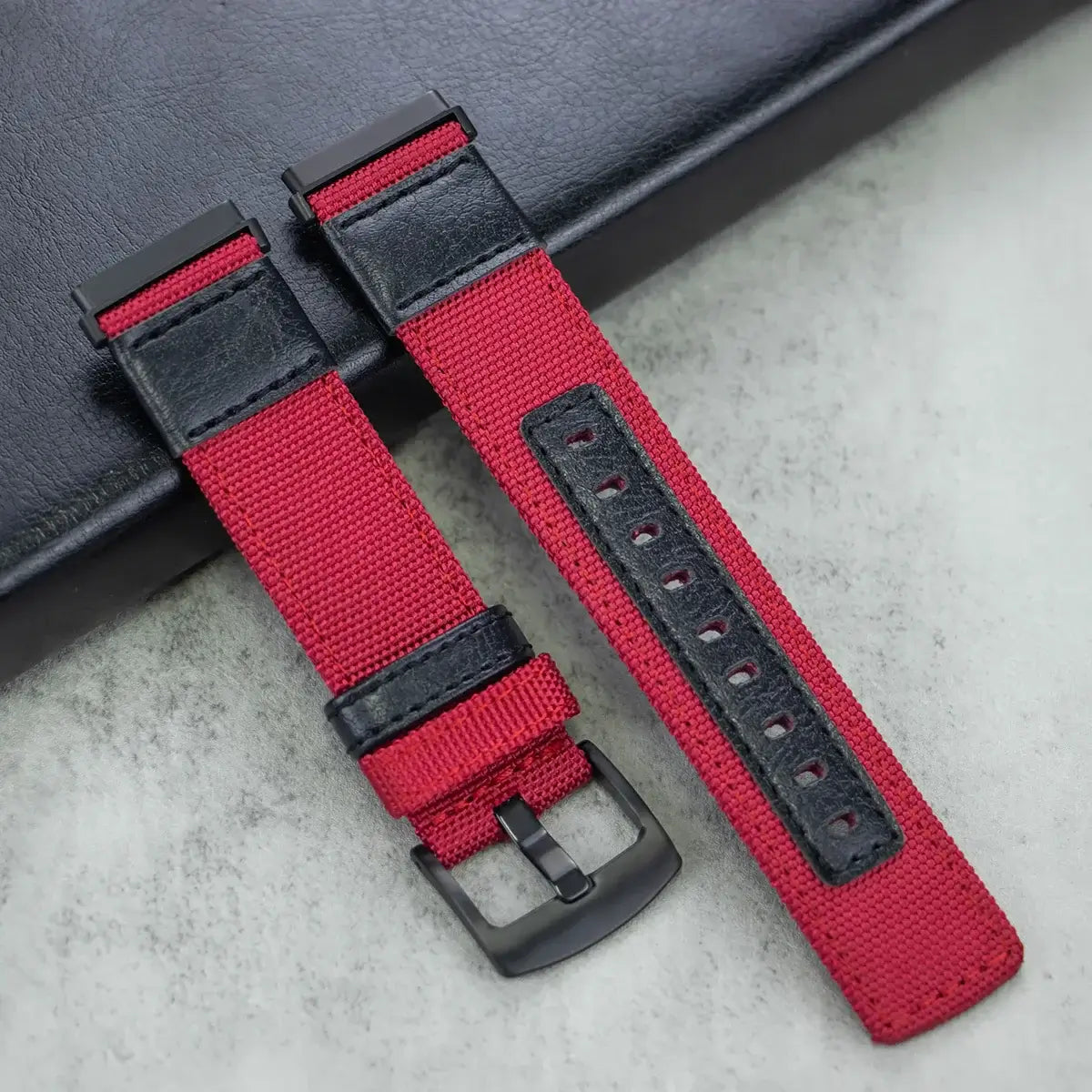 Fitbit Versa & Sense Nylon Leather Band - Versatile Style BandsCo Straps