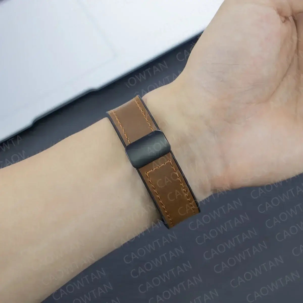 Garmin Soft Leather Band - Magnetic Buckle QuickFit Design BandsCo Straps