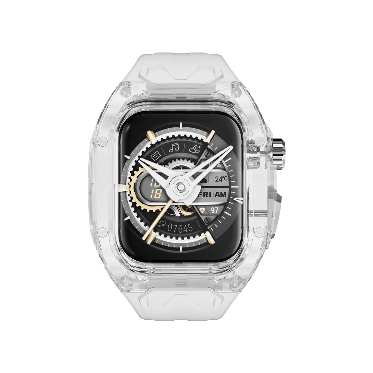 Transparent Armor Mod Kit for Apple Watch Ultra - Rugged Clear Case & TPU Sport Band Wristwatchstraps.co