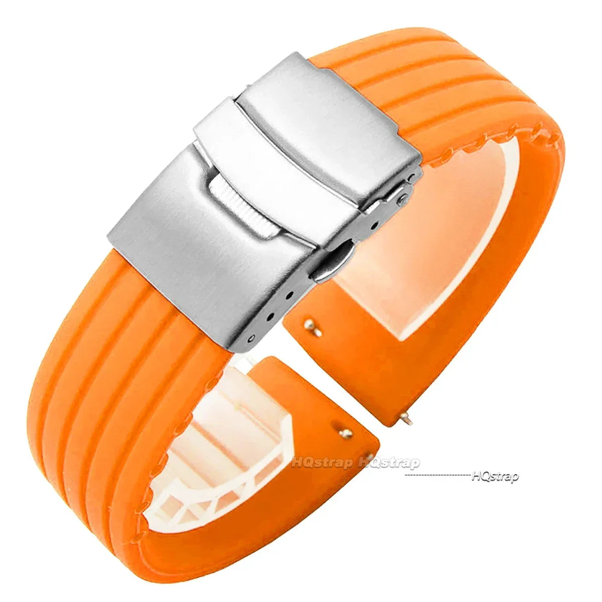 OnePlus Watch Band Silicone Rubber Strap Deployment Buckle Black Brown Green BandsCo Straps