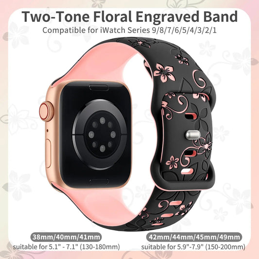 Apple Watch Silicone Strap - Floral Designs BandsCo Straps
