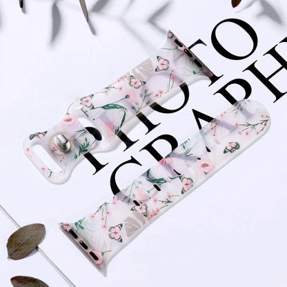 Apple Watch Silicone Strap - Floral Design - Soft and Comfortable BandsCo Straps