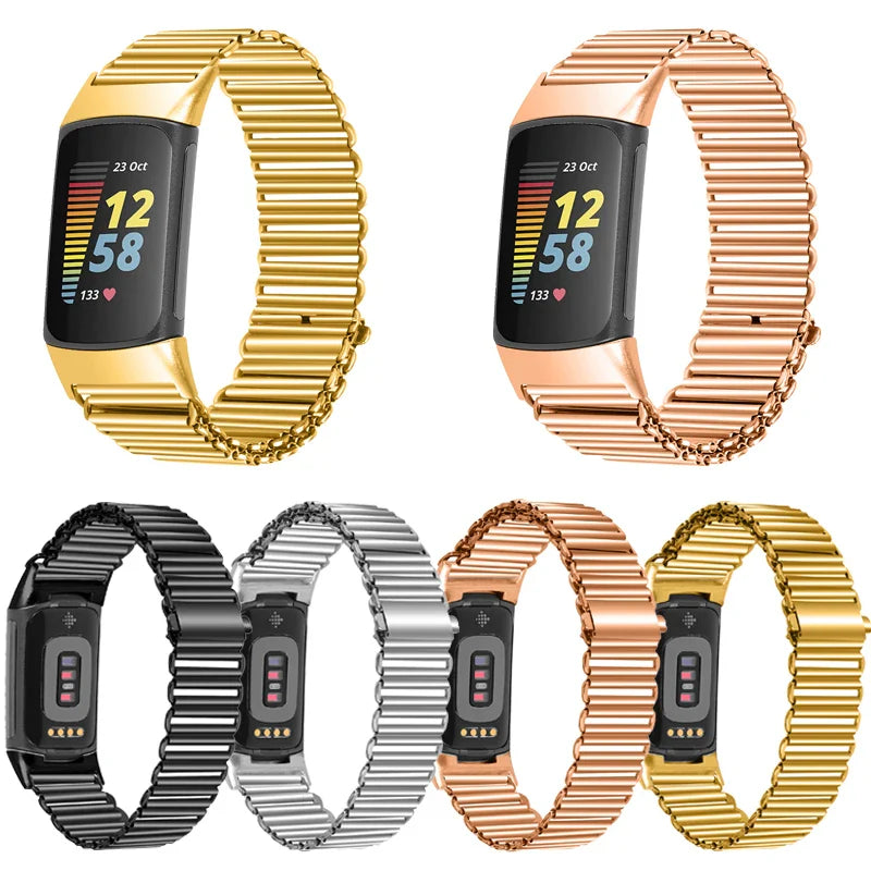 Fitbit Charge 5 6 Stainless Steel Strap - Modern Design BandsCo Straps