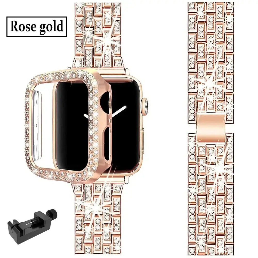 Apple Watch Bedazzled Stainless Steel Strap - Elegant Design BandsCo Straps