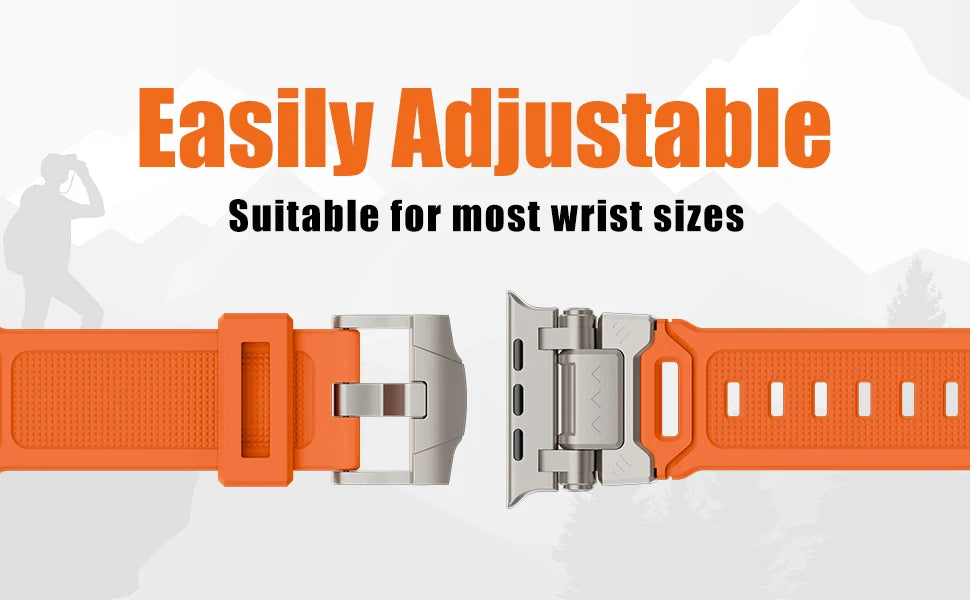 Metal and Silicone Hybrid Watch Strap for Apple Watch