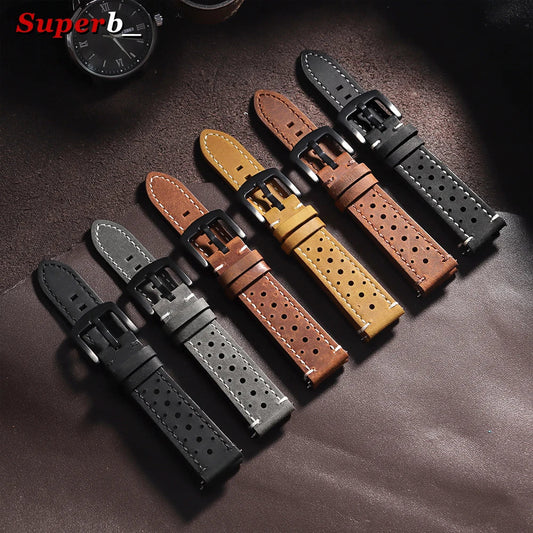 Amazfit Bands Leather Quick Release Watch Band Vintage Brown Cowhide Strap BandsCo Straps
