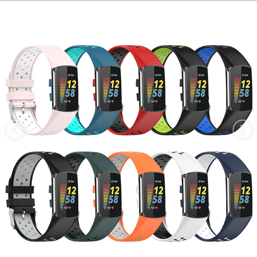 Fitbit Charge 5 6 Silicone Strap - Breathable Sport Band BandsCo Straps