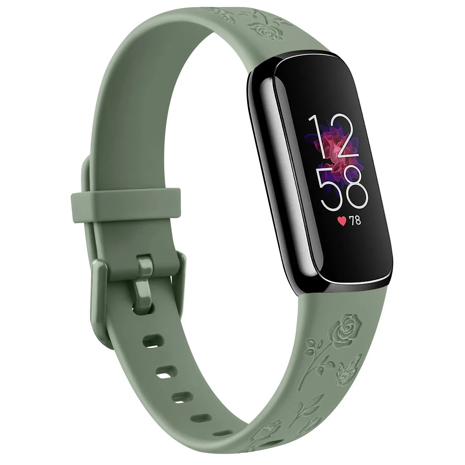 Fitbit Luxe TPU Flower Engraved Band - Soft and Comfortable BandsCo Straps