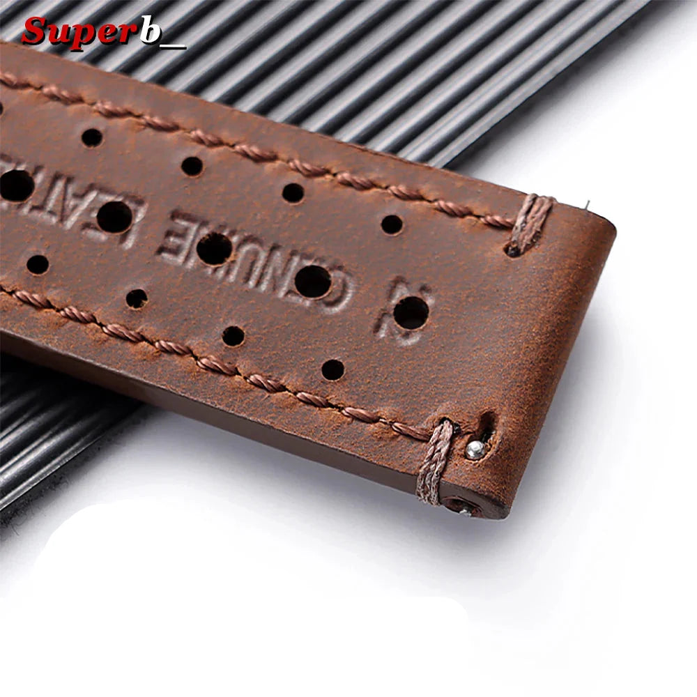 Amazfit Bands Leather Quick Release Watch Band Vintage Brown Cowhide Strap BandsCo Straps