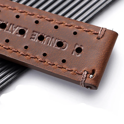OnePlus Watch Band Quick Release Leather Strap Vintage Brown Wristband BandsCo Straps