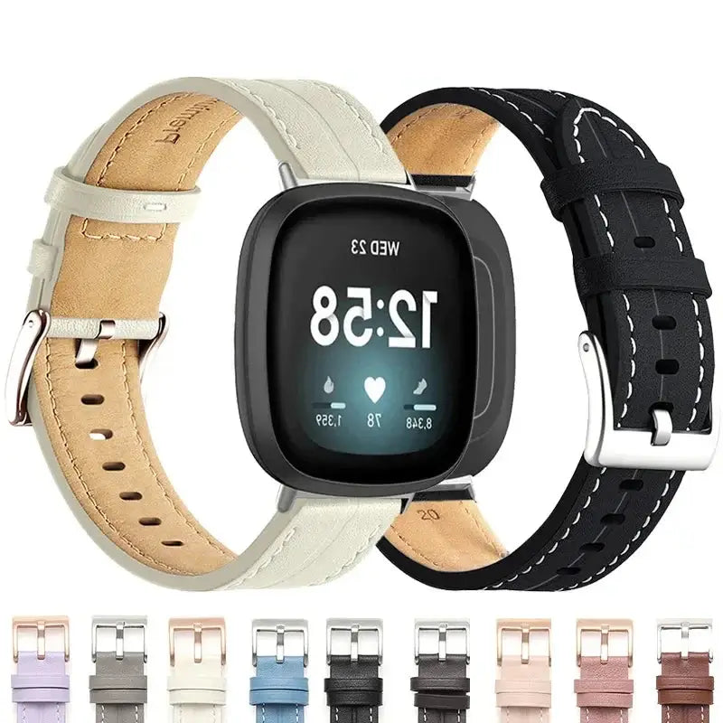 Fitbit Versa & Sense Leather Band - Premium Comfort BandsCo Straps