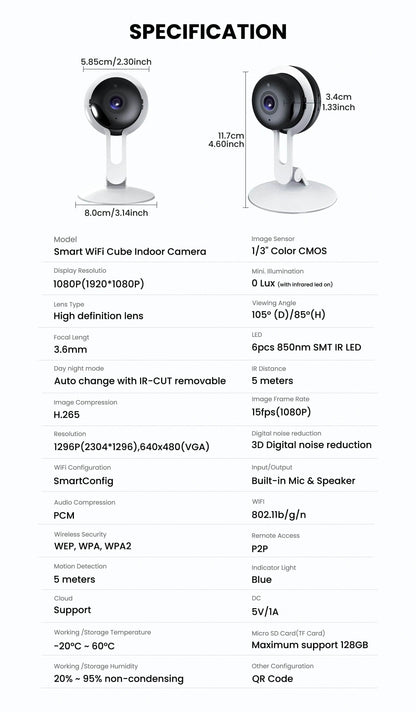 3MP Wireless Smart AI Home Security Camera – Two-Way Audio, Motion Detection, Night Vision DailySale