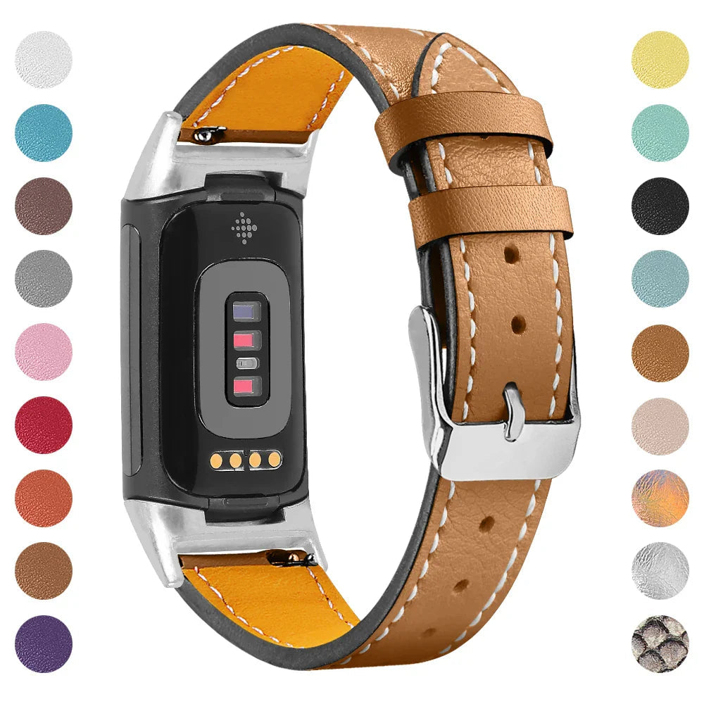 Fitbit Charge 5 6 Leather Strap - Stylish and Comfortable BandsCo Straps