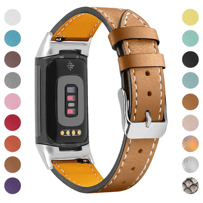 Fitbit Charge 5 6 Leather Strap - Stylish and Comfortable BandsCo Straps